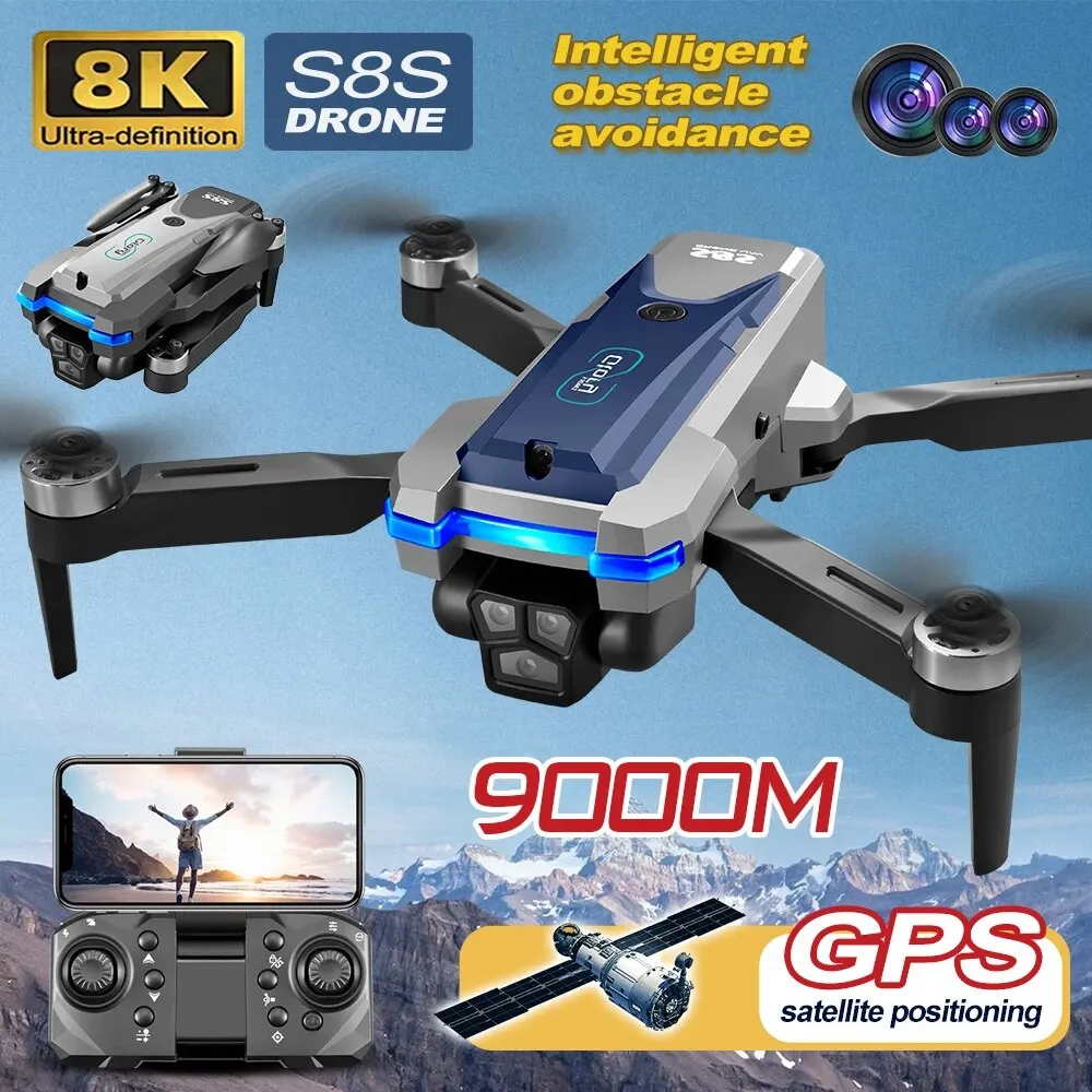 S8S GPS Drone 5G Wifi 8K HD Du - Drone Racing Camera ulasan dan harga